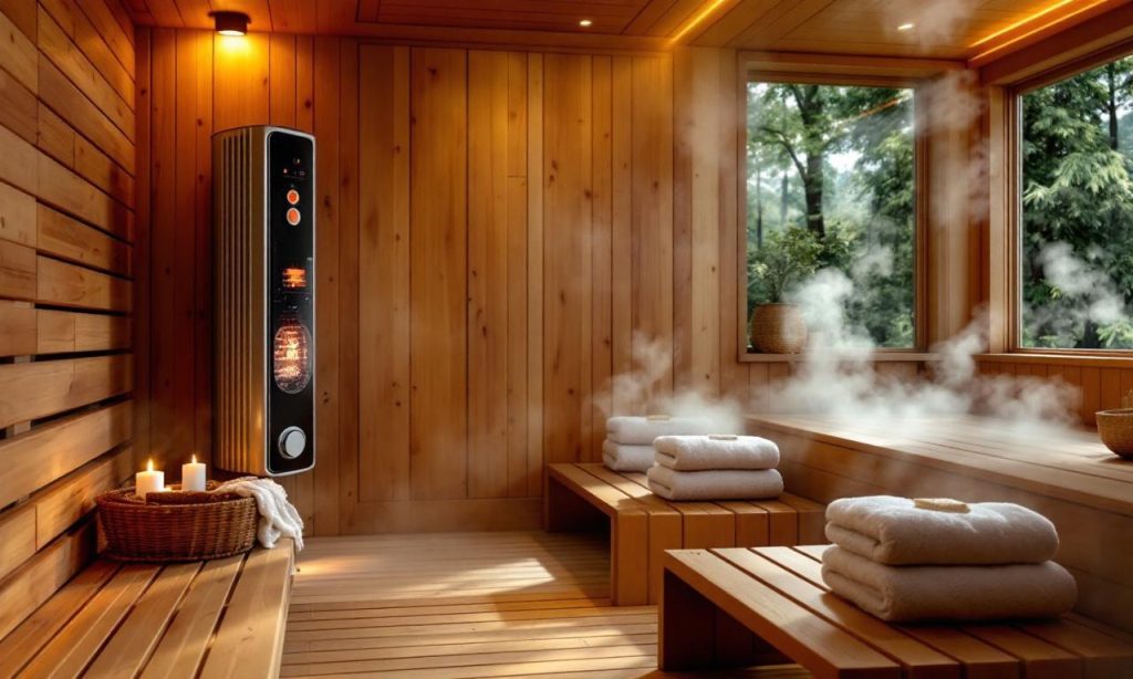 роскошная сауна с акцентом на газовую печь