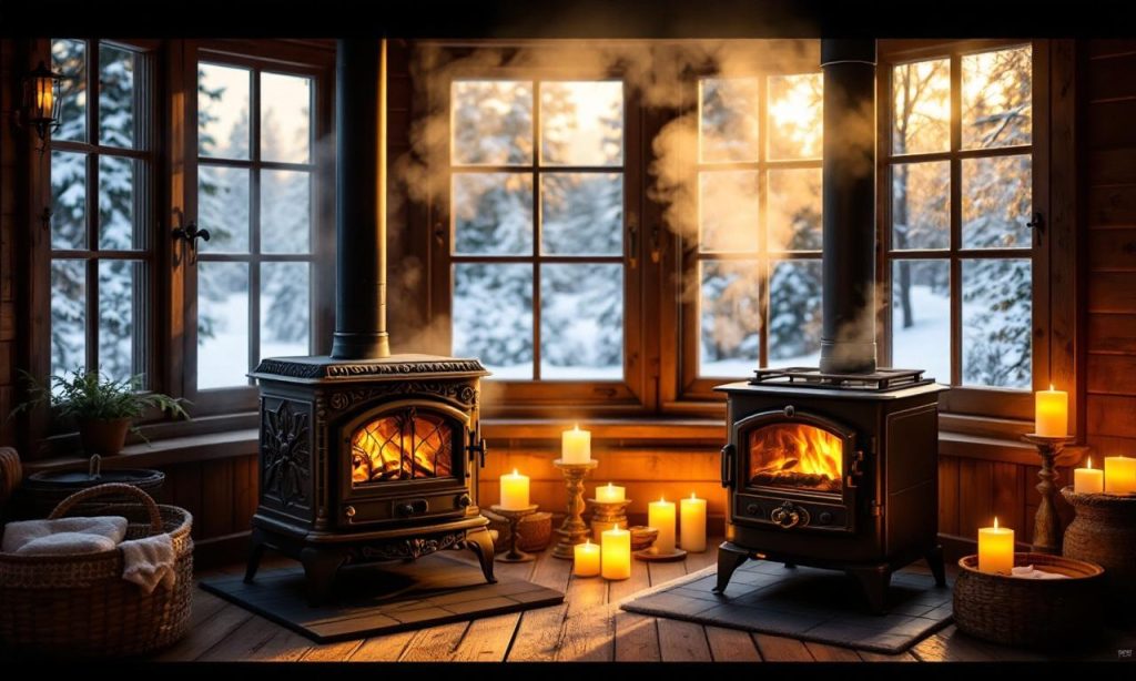 в красивой русской парилке с печами