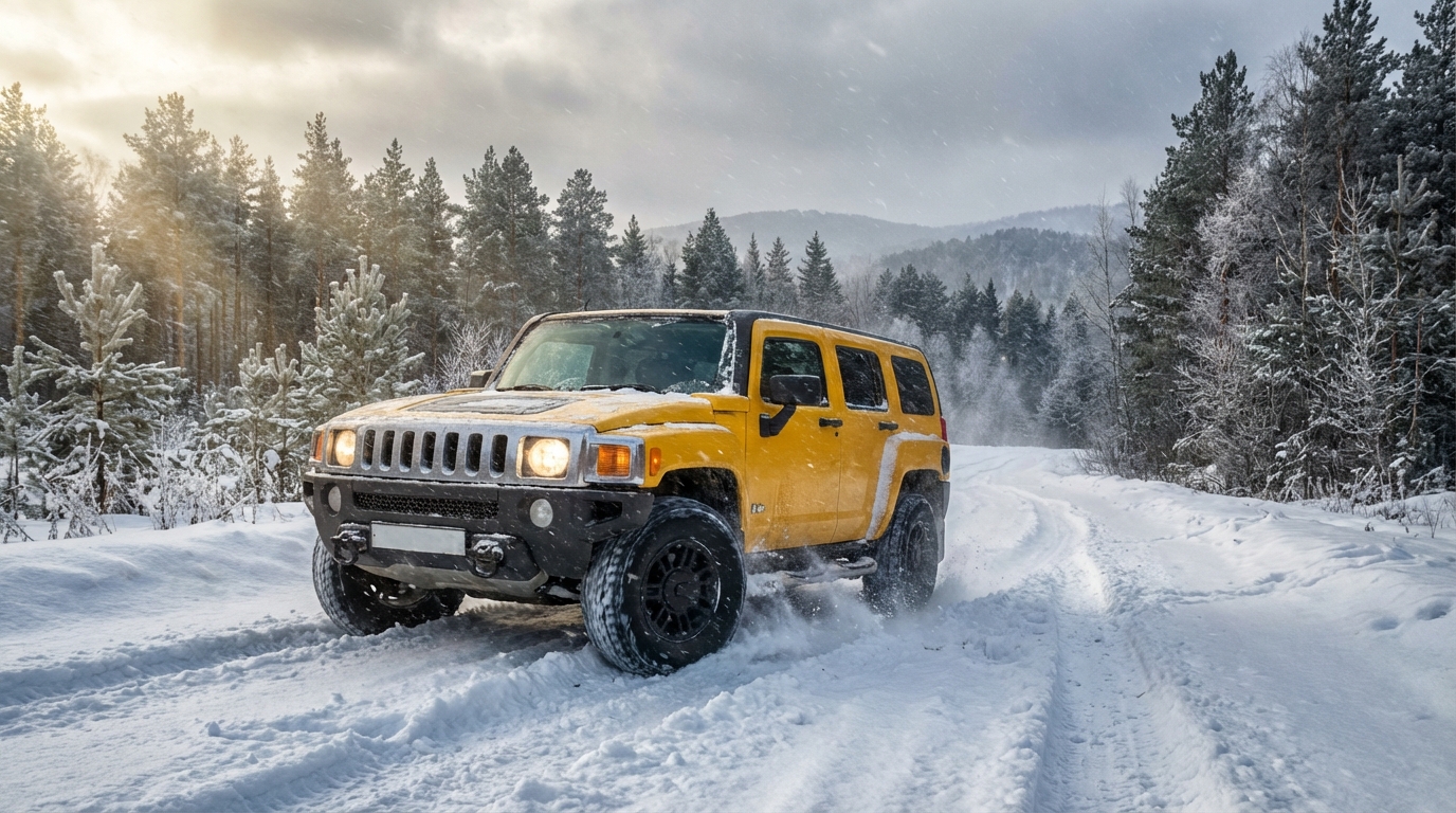 Hummer H3 в зимних условиях России