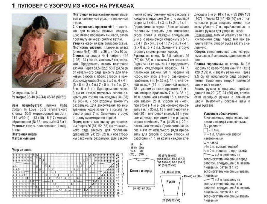 Начинаем новый вязальный год с джемпера. Оригинальные схемы и выкройки прилагаются